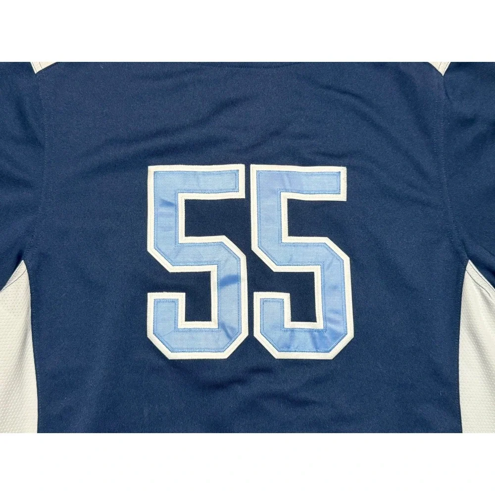 Nike Team North Carolina Tar Heels Baseball Jersey #55 Navy Blue Mens Sz L